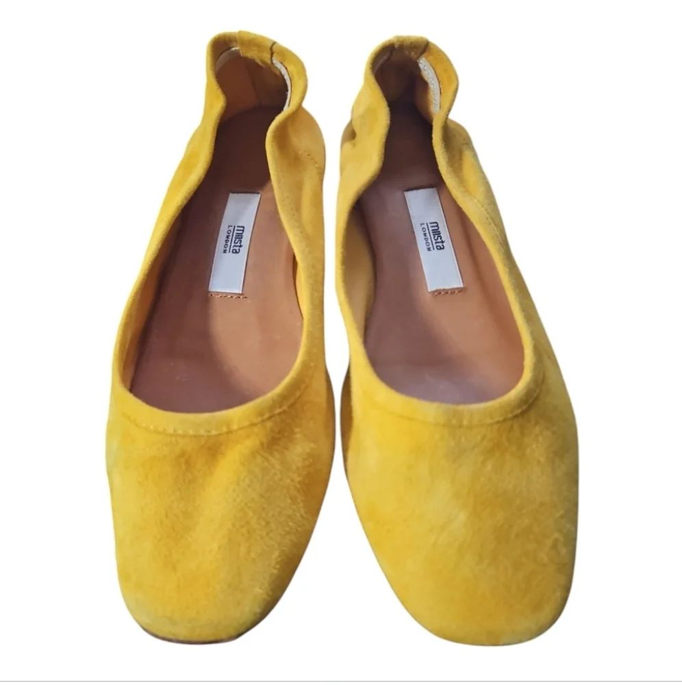 MIISTA | Yellow Suede Kila Heels in Size EU 36 / US 6